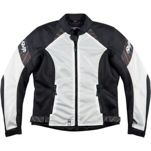 Shift Motorcycle Jacket Womens Large Mesh Padded Protective Armor Black‎ White
